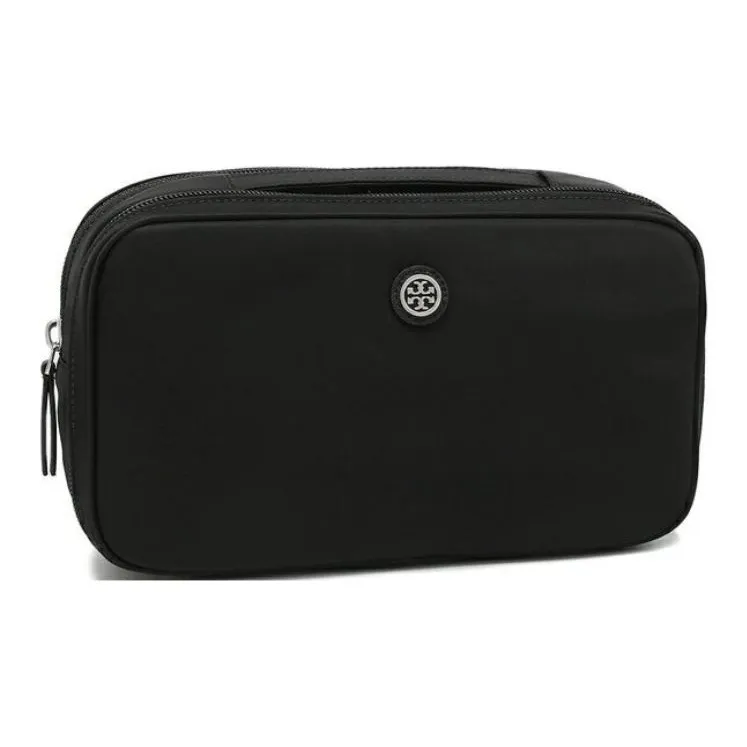 TORY BURCH Recycled Nylon Clutch Makeup Bag Women's Black-1