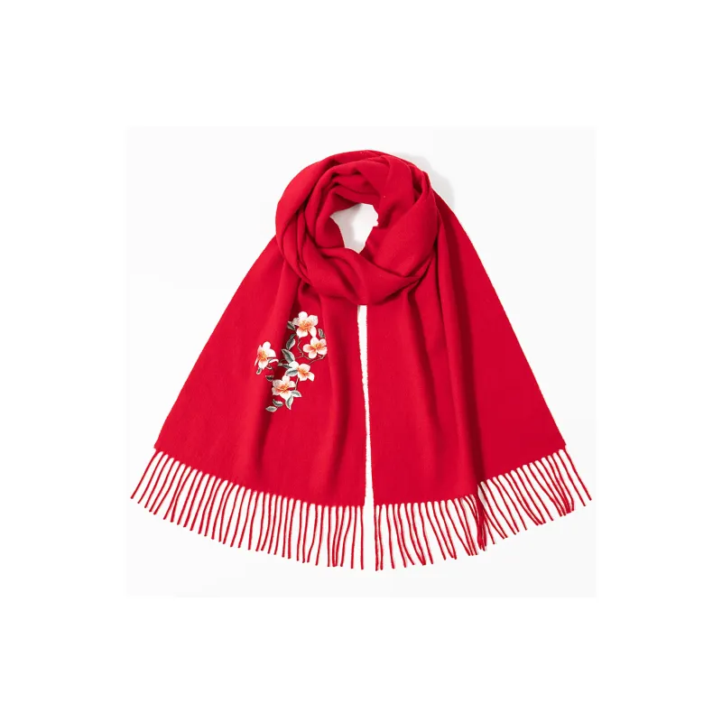 Shanghai Story Sheep Wool Knit Scarves Women's Enchanting Floral Melody-0