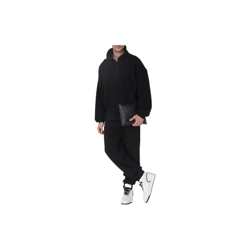 SAINT LAURENT Half Zipped Long Sleeved Sweatshirt-4