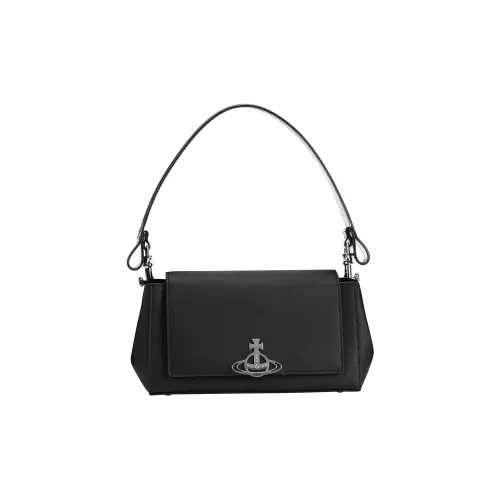 Vivienne Westwood Leather One Shoulder Handbags Medium Size Women's Black