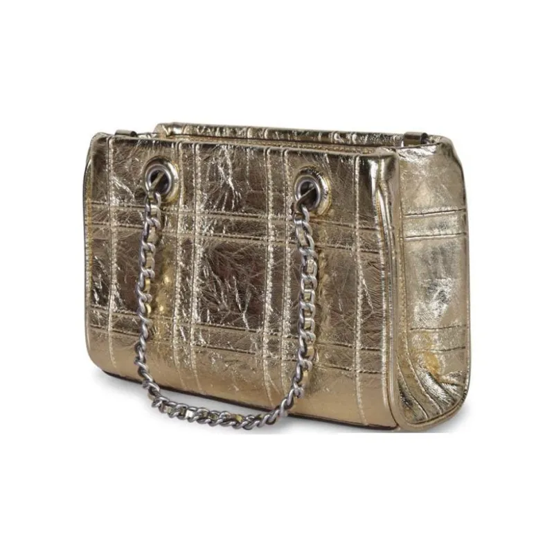 TORY BURCH Fleming Nappa Leather Tote Bag, Shopping Bag, Handbag, Shoulder Bag Mini Women's Gold-1