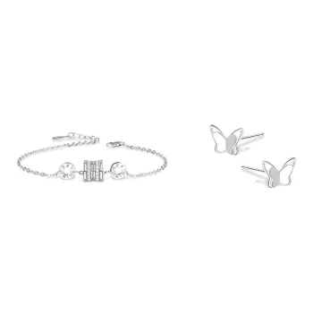 KUMET Sterling Silver Bracelets Women's Couple Birthday Gift For Anniversary