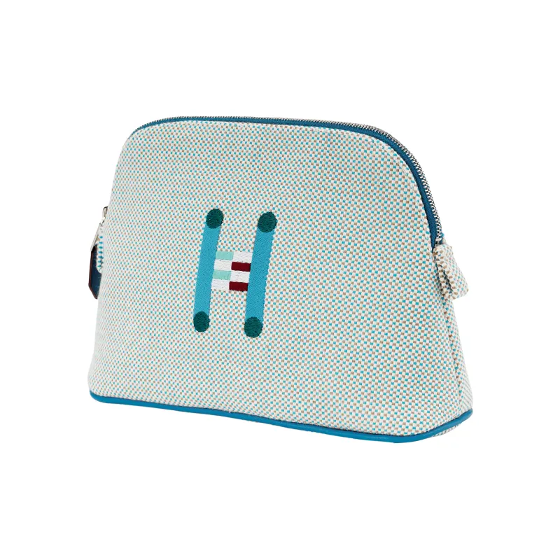 HERMES Bolide Cotton Storage Bag Mini Unisex Cyan Plus Lure-2