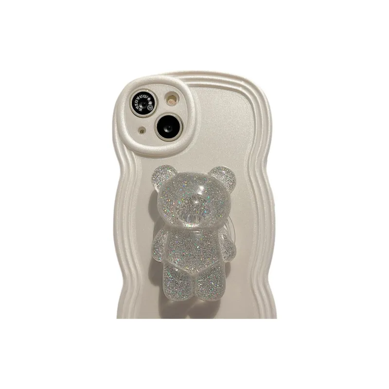 Wei Xin TPU Material White 4 Stand Phone Cases Compatible With IPhone 16/15 Pro Max/Apple 13/14 Pro Max/12-1