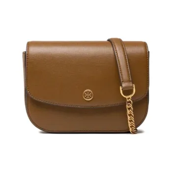 TORY BURCH Leather Chain Bag Shoulder Bag Crossbody Bag Medium Size Women's Brown