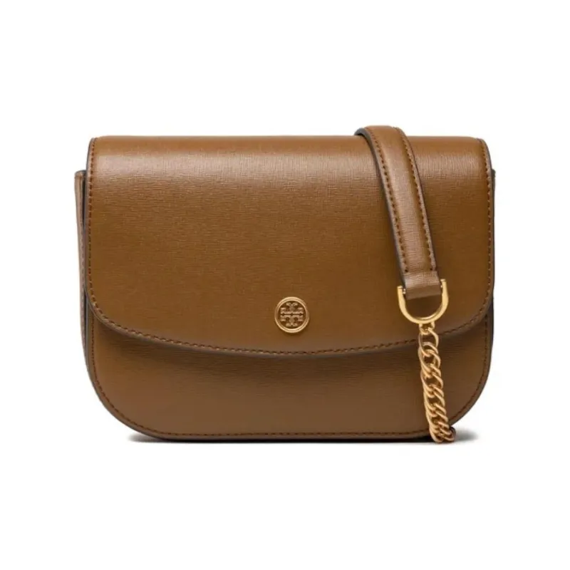 TORY BURCH Leather Chain Bag Shoulder Bag Crossbody Bag Medium Size Women's Brown-0