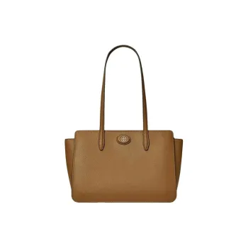 TORY BURCH Litchi Grain Leather Tote Bag Shopping Bag Handbag Regular Women's Brown