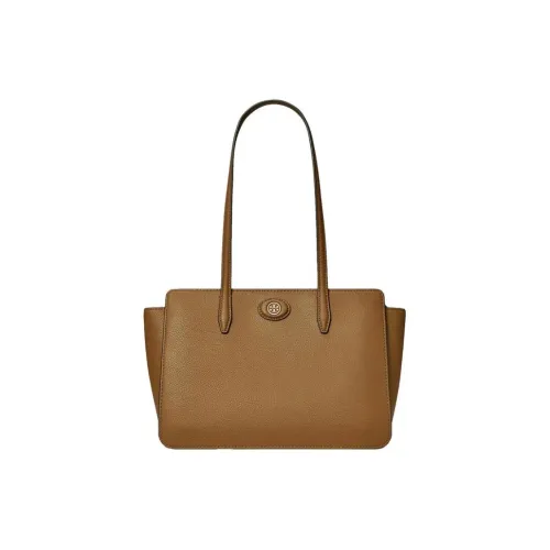 TORY BURCH Litchi Grain Leather Tote Bag, Shopping Bag, Handbag Women's Brown