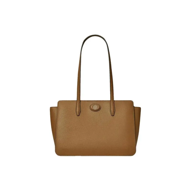 TORY BURCH Litchi Grain Leather Tote Bag, Shopping Bag, Handbag Women's Brown-0