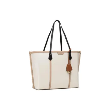 TORY BURCH Perry Cow Leather Tote Regular Women's Beige/Brown