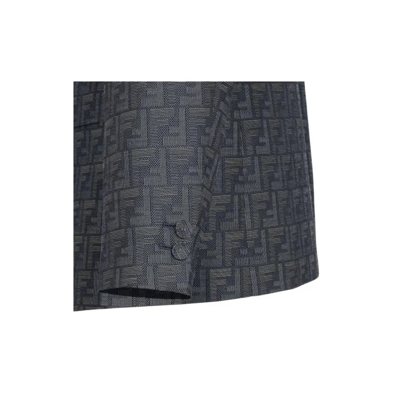 FENDI Logo Jacquard Single Breasted Jacket-7