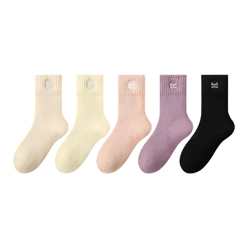 MIIOW Mid Calf Socks Women's Combo Set-14