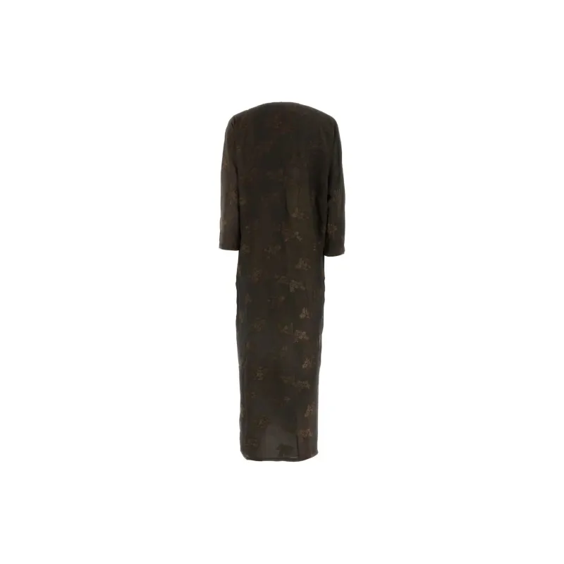 UMA WANG Long Sleeved Dress Women's Dark Brown-1