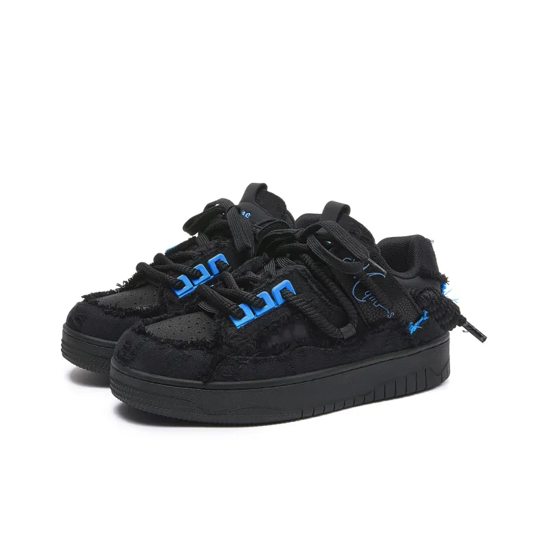 MQMS Skateboard Shoes Unisex Low Top Blue-2