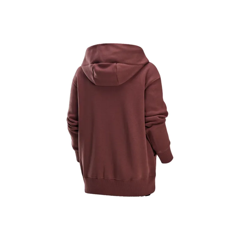 Nike Sportswear Phoenix FleeceSwoosh Sweatshirt Women's Red Brown/Sail White-1