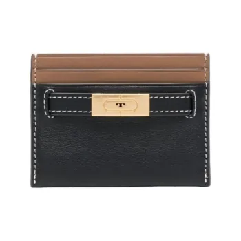 TORY BURCH Calfskin Card Holder Women's Black