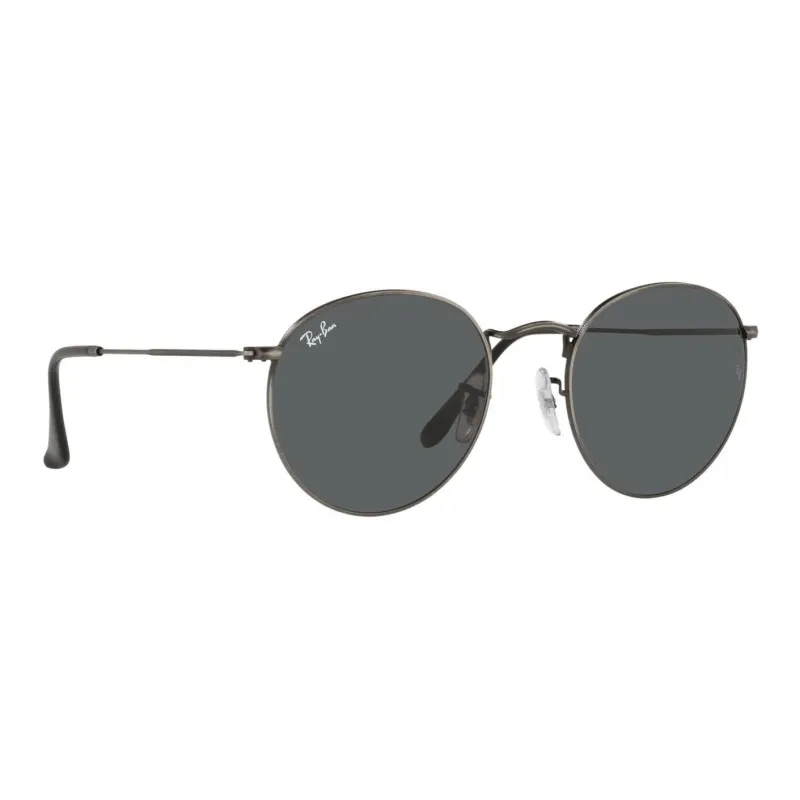 RayBan Metal Round Sunglasses Men's Gray-2