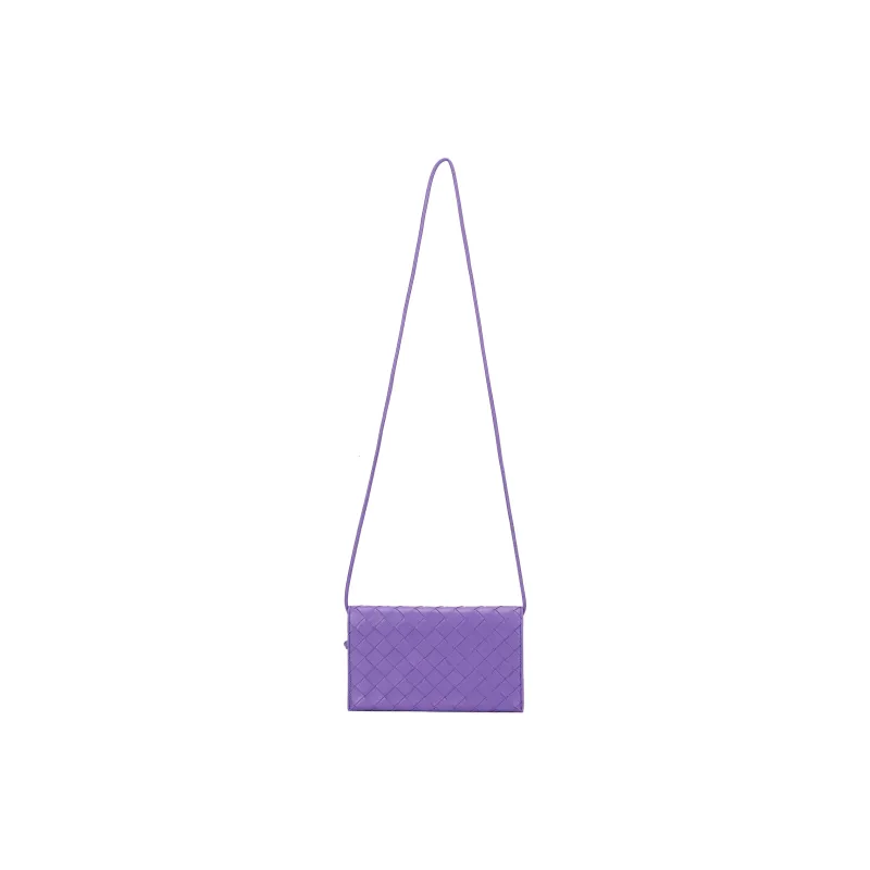 Bottega Veneta Sheepskin Wallet Large Size Women's Purple-4