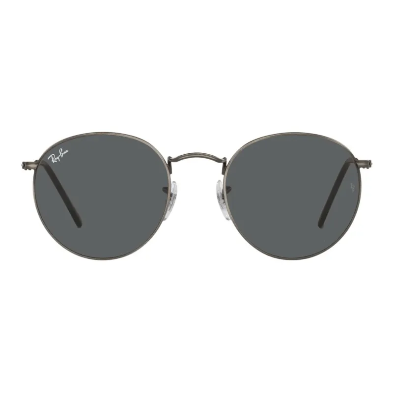 RayBan Metal Round Sunglasses Men's Gray-1