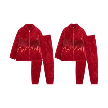 Lan Miao Pajama Set Unisex 2 Sets Red