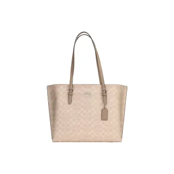 COACH Mollie Artificial Leather Handbag, Shoulder Bag Large Size Women's Taupe