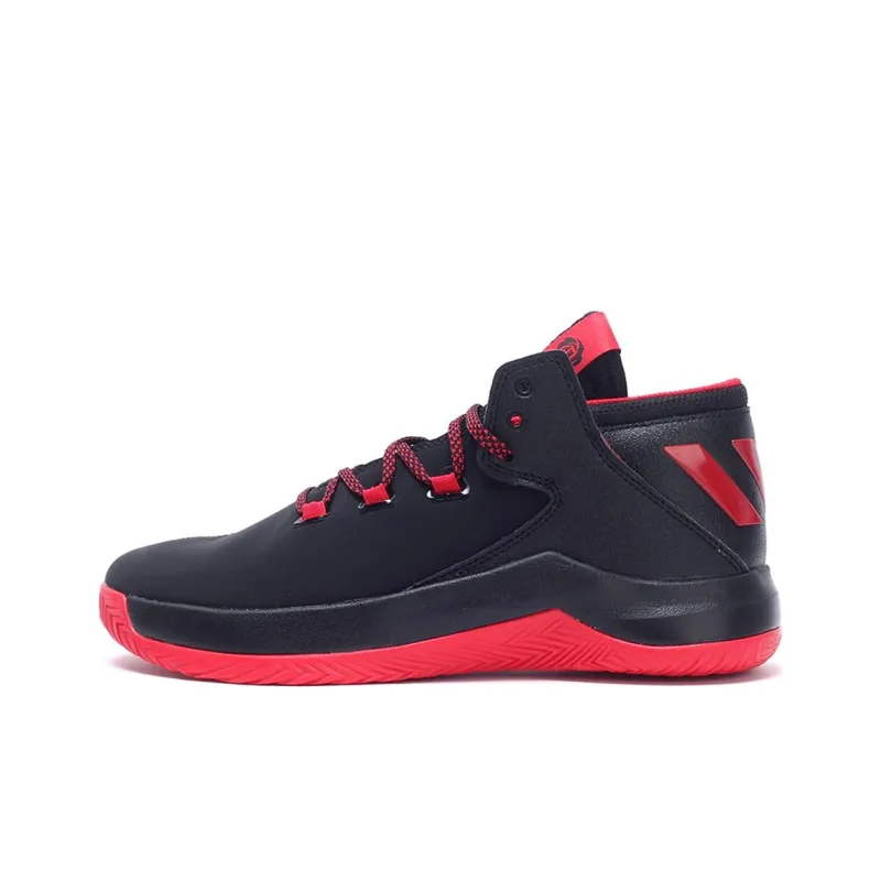 Adidas D Rose Menace 2 Anti Slip Wear Resistant Mid Top Basketball Shoes Men's Black Red-0