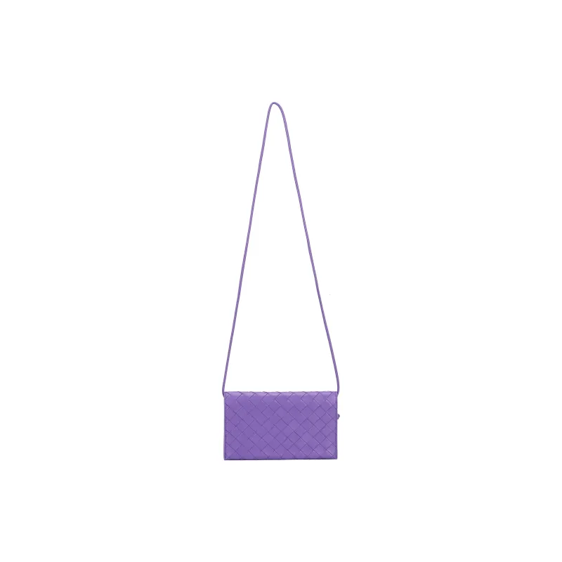 Bottega Veneta Sheepskin Wallet Large Size Women's Purple-1