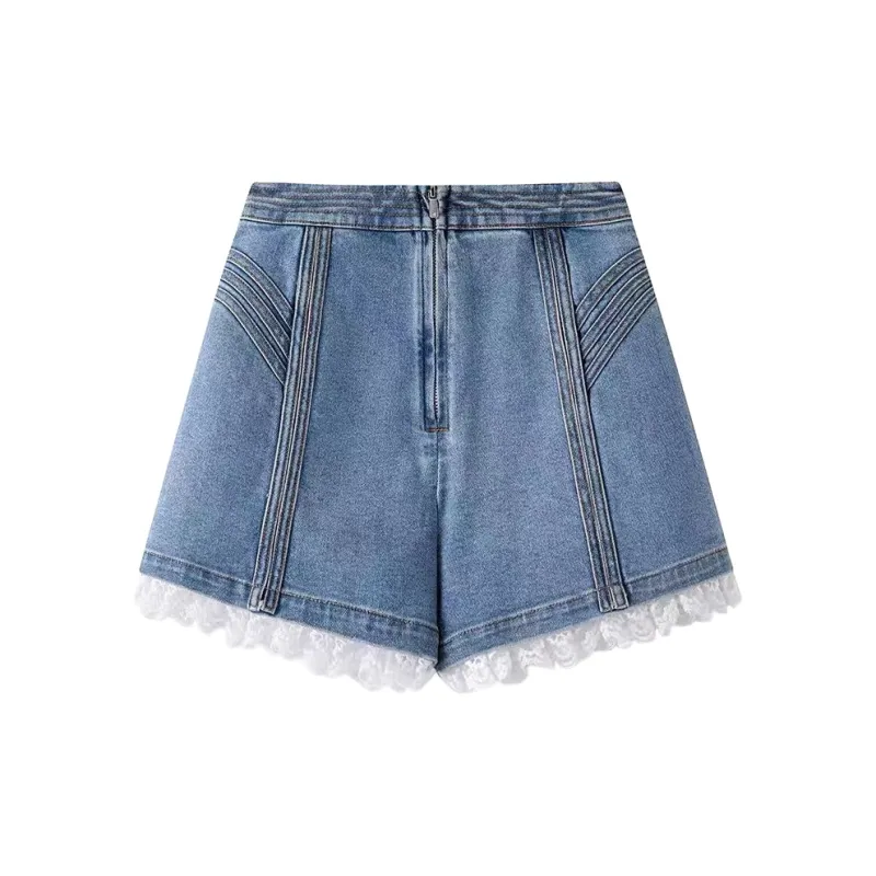 CHARM PICK Denim Short Skirts Women's Blue-1