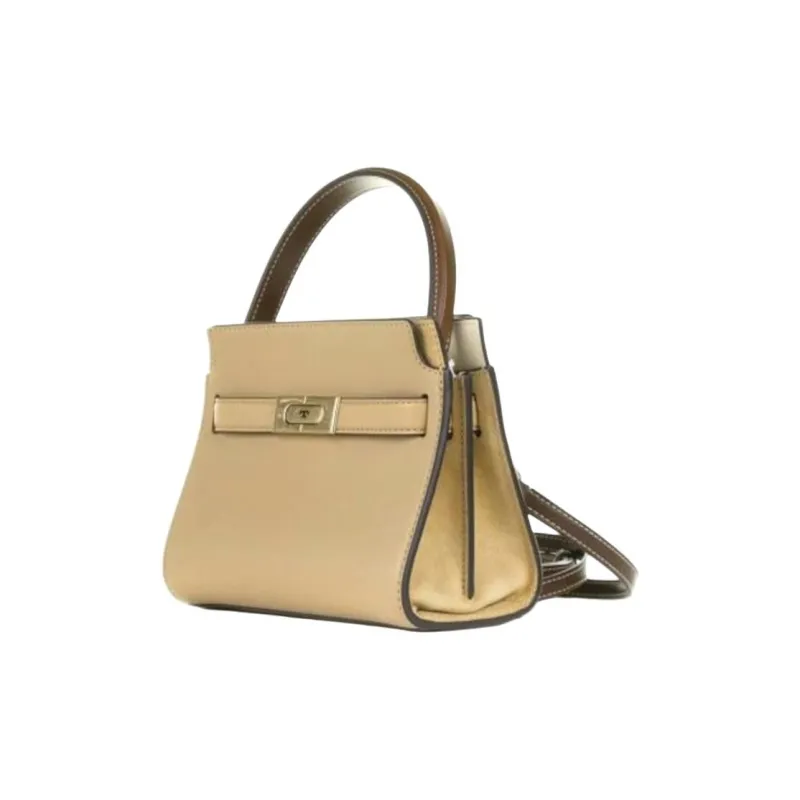 TORY BURCH Lee Radziwill Cow Leather Handbag, Shoulder Bag, Crossbody Bag Mini Women's Dark Sand Brown-1