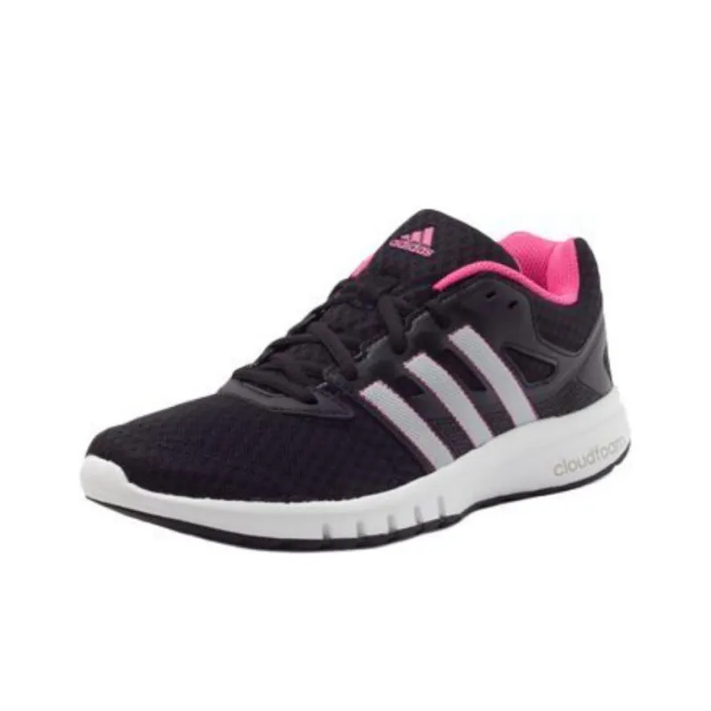 Adidas Galaxy Slip Resistant Low Top Running Shoes Women's Black White-0