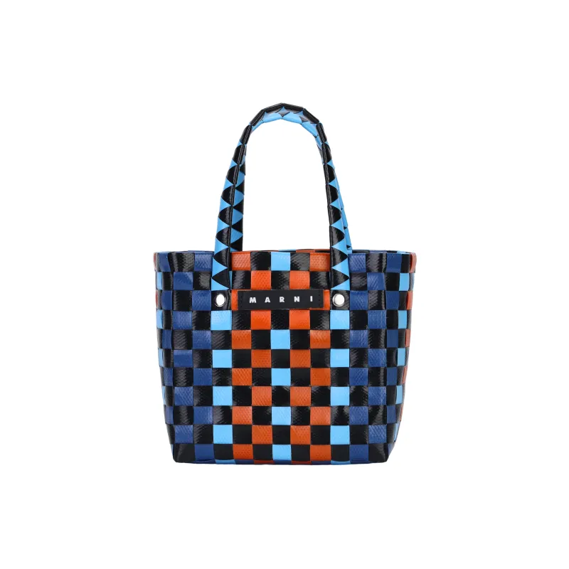 MARNI Polypropylene With Cow Leather One Shoulder Handbag Extra Mini Kids' Dark Blue/Multicolor-1