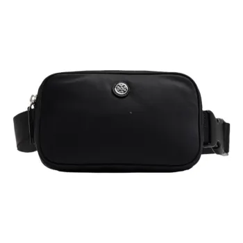 TORY BURCH Recycled Nylon Leather Trim Sling Bags One Shoulder Crossbody Fanny Pack Women's Black