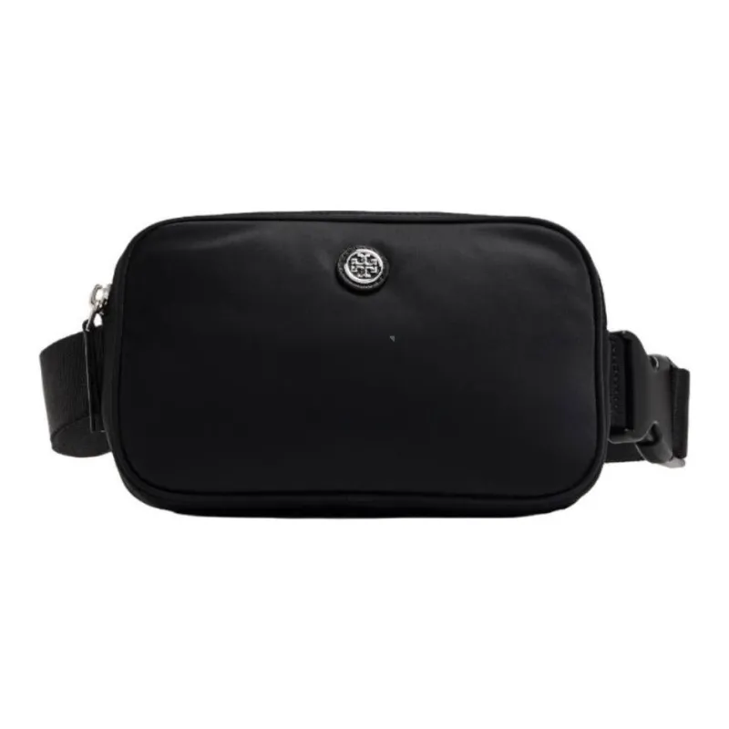 TORY BURCH Recycled Nylon Leather Trim Sling Bags One Shoulder Crossbody Fanny Pack Women's Black-0