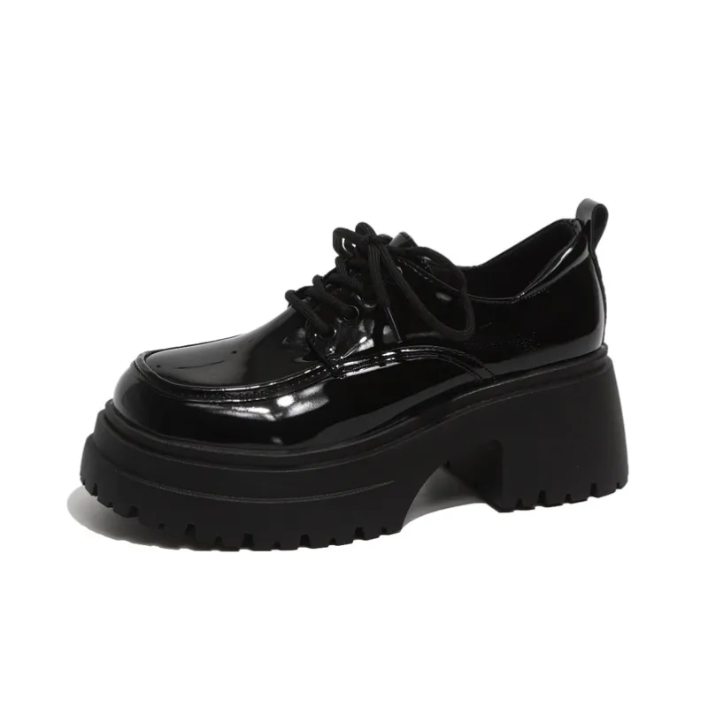 SHUMO Casual Single Shoes 6.5CM Women's Black-0