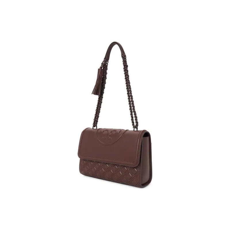 TORY BURCH Fleming Leather Handbag Shoulder Bag Women's Burgundy-2