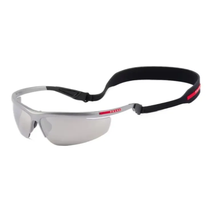 PRADA Acetate Nylon Browline Sunglasses Men's Gray-0