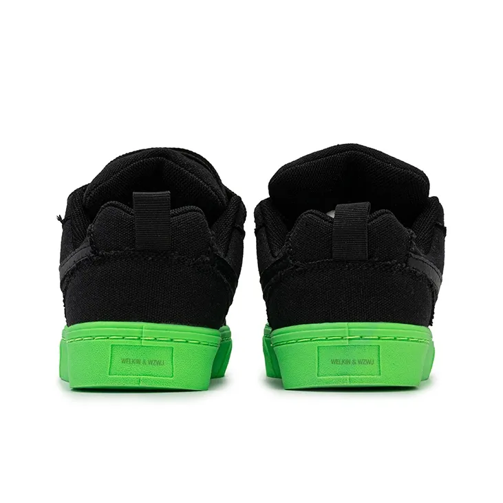 WELKIN&WZWJ Gift Box Set Anti Slip Wear Resistant Low Top Skateboard Shoes Unisex Black Green-4