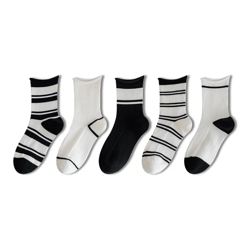 AUGUST Mid Calf Socks Women's 5 Pack Mixed Color-0
