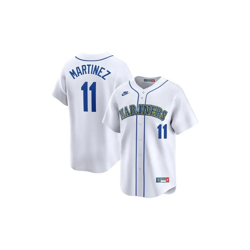 Nike Edgar Martínez Seattle Mariners Cooperstown Soccer Jerseys Men's White-2