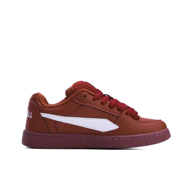 GLO BULL Skateboard Shoes Unisex Low Top Dark Red-1