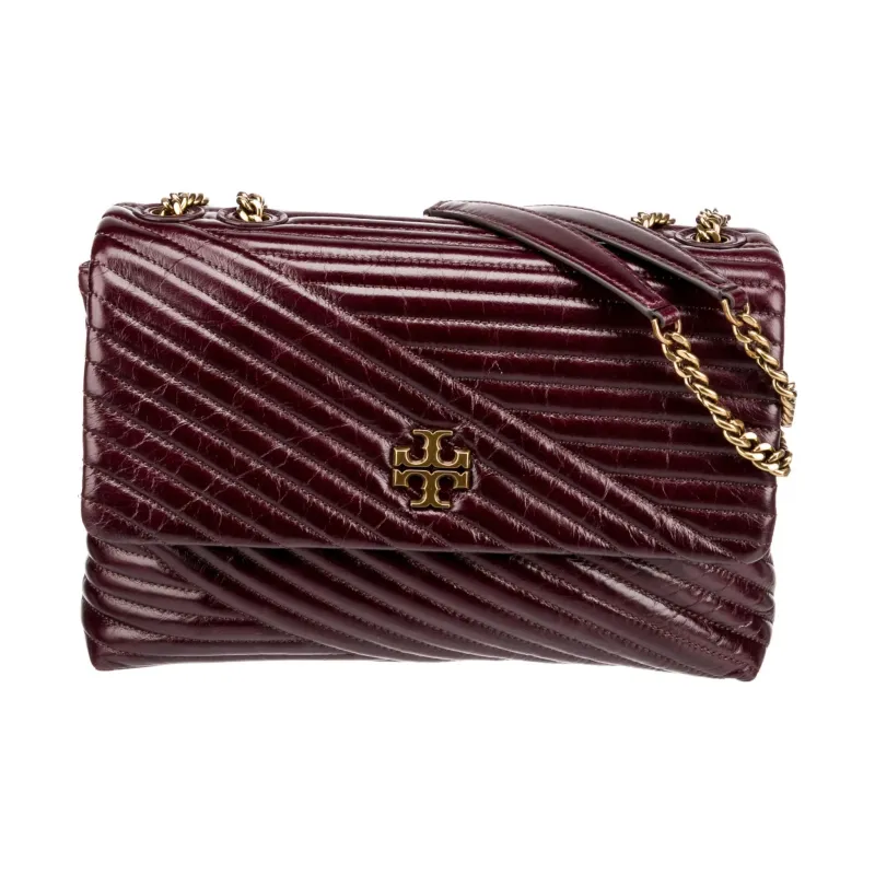 TORY BURCH Kira Leather Shoulder Bag Women's Burgundy-0