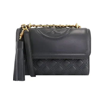 TORY BURCH Fleming Leather Crossbody Bag Shoulder Bag Women's Gray