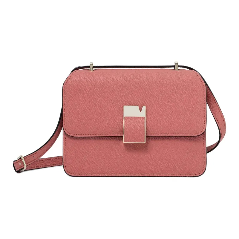 Valextra Calfskin Shoulder Bag, Crossbody Bag Trumpets Women's Ancient Pink-0