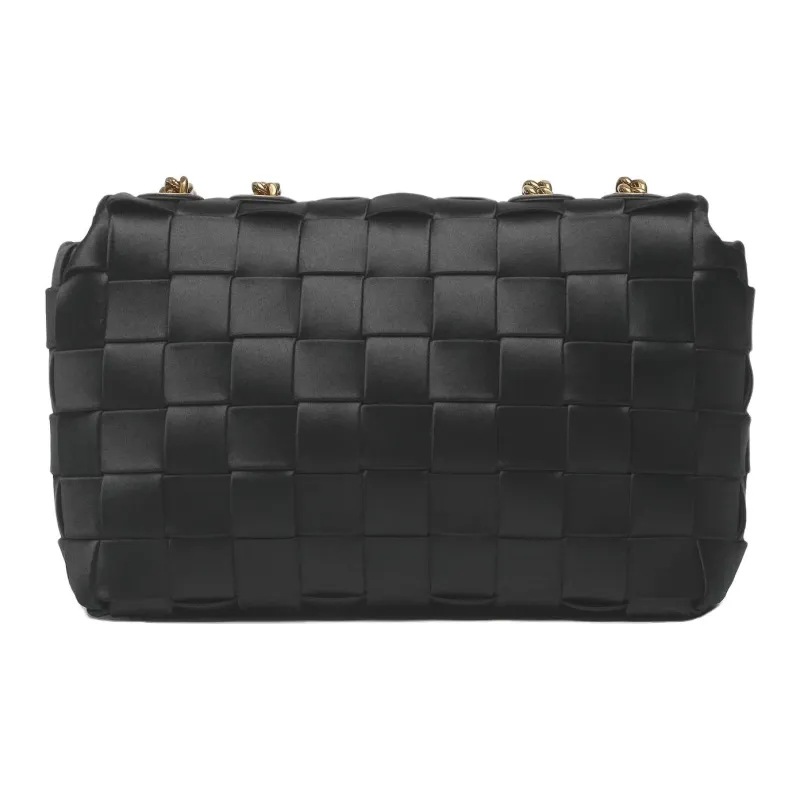 TORY BURCH Kira Silk Satin Bonded Leather Trim Crossbody Bag Shoulder Bag Small Size Women's Black-2