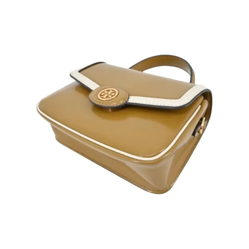 TORY BURCH Robinson Calfskin Crossbody One Shoulder Handbags Small Size Women's Khaki-3