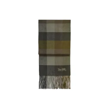 COACH Wool Knit Scarves Unisex Green