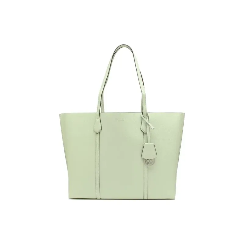TORY BURCH Perry Leather Tote Bag Shopping Bag Shoulder Bag Handbag Women's Green-0