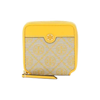TORY BURCH T Monogram Cow Leather Wallet Women's Yellow