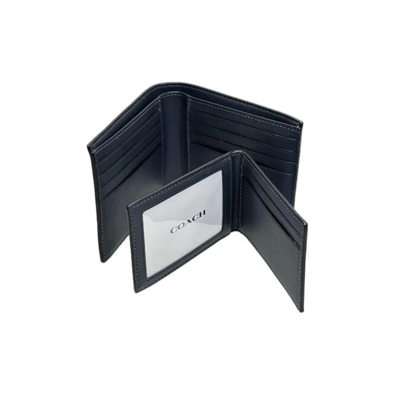COACH 3 IN 1 Wallet Coated Canvas Coin Purse Wallet Regular Unisex Gunmetal With Denim Multicolor-2