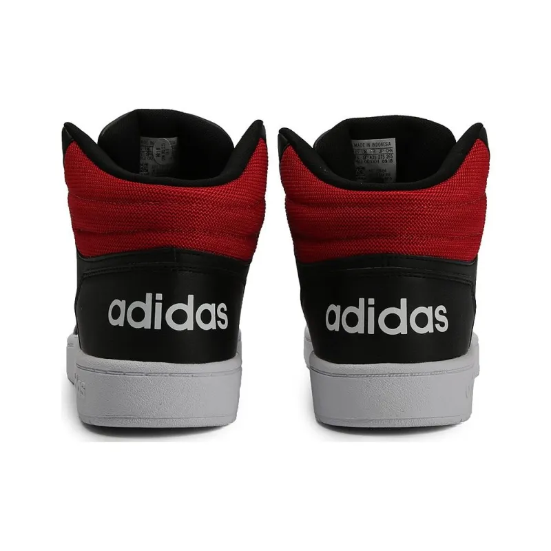 Adidas Hoops 2.0 Wear-Resistant High-Top Basketball Shoes Men's Black-3